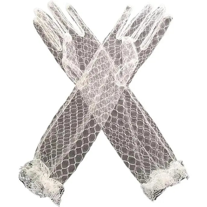 Bride Thin Lace Gloves Wedding Accessories Thin Gauze Long Gloves