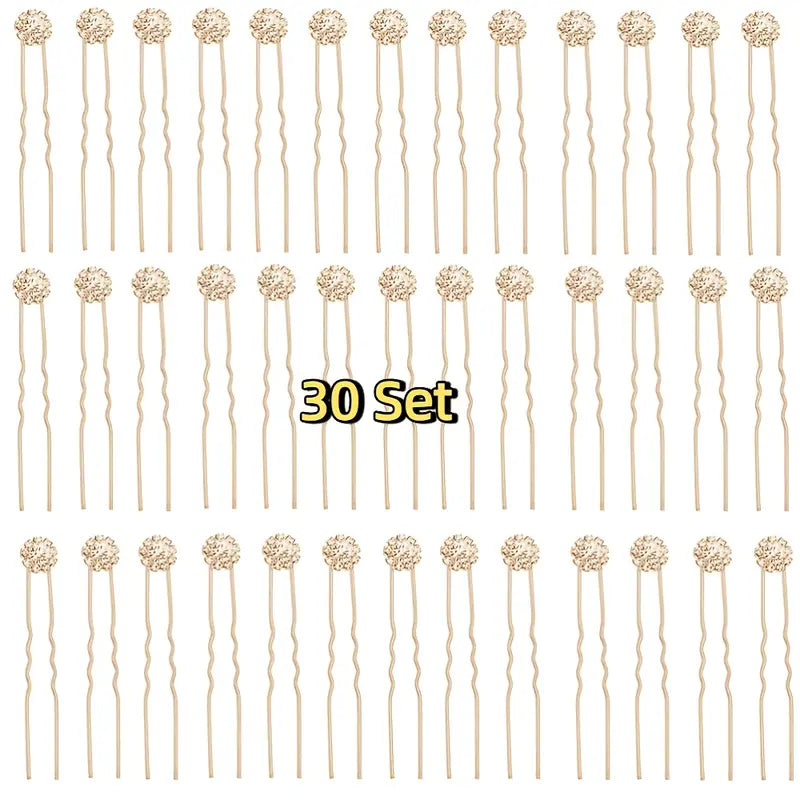 Bridal Rhinestone Hair Clips & Pins Set (30-Piece) - Jewelry Hair Set for Brides, Bridal Shower, Ceremony
