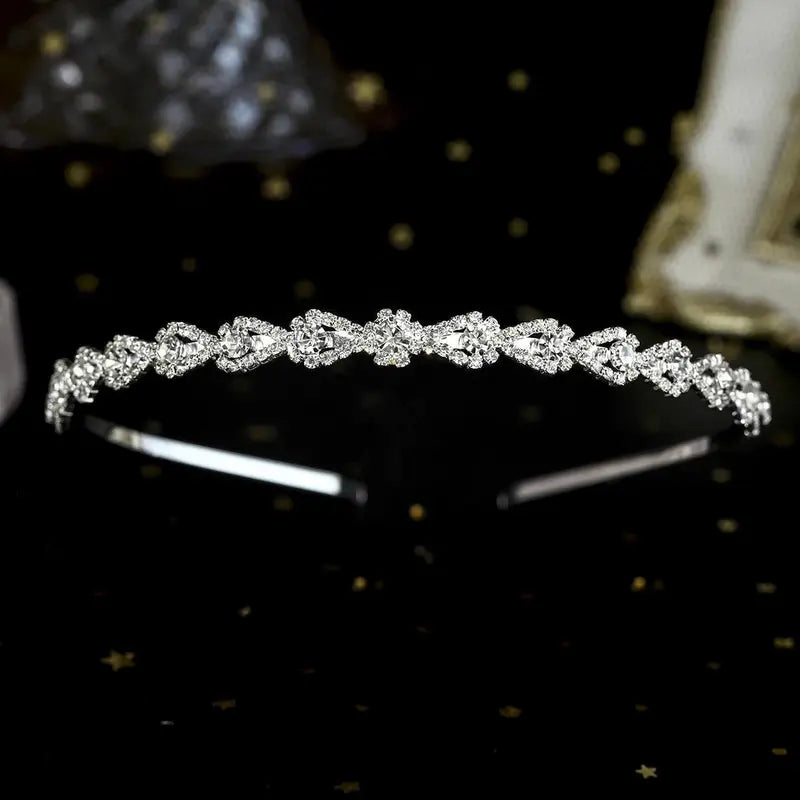 Silver Rhinestone Hair Crown with Ivory Pearl Vintage Crystal Bridal Wedding Tiara Bride Headpiece Crowns Mom-Daughter Headband