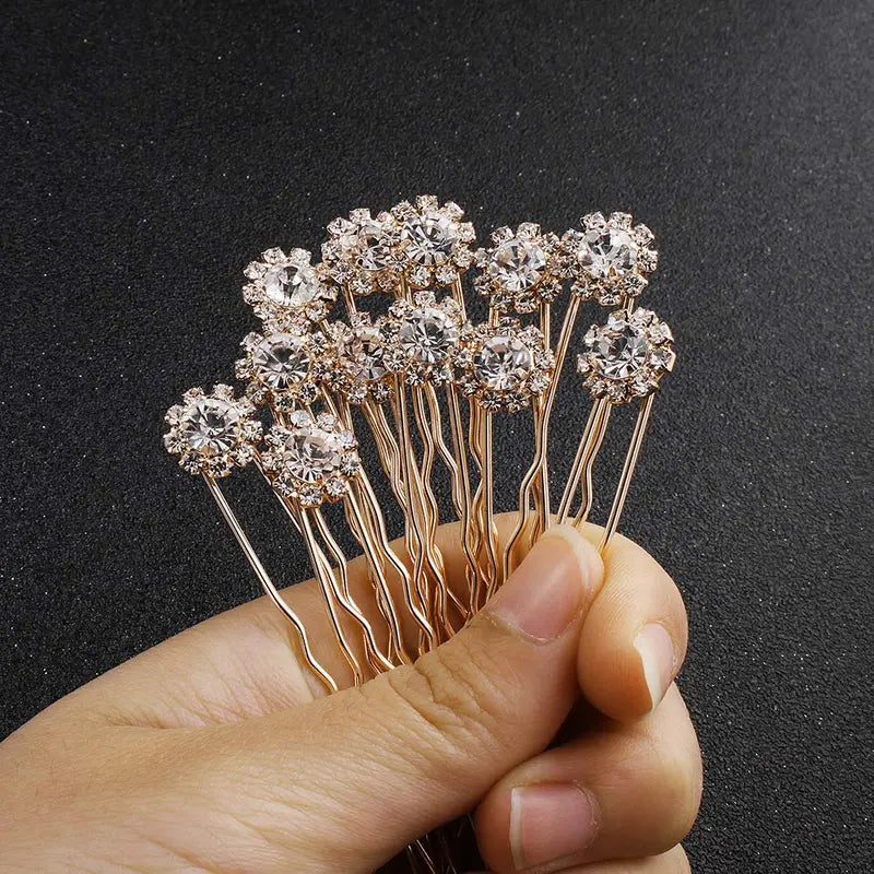 Bridal Rhinestone Hair Clips & Pins Set (30-Piece) - Jewelry Hair Set for Brides, Bridal Shower, Ceremony