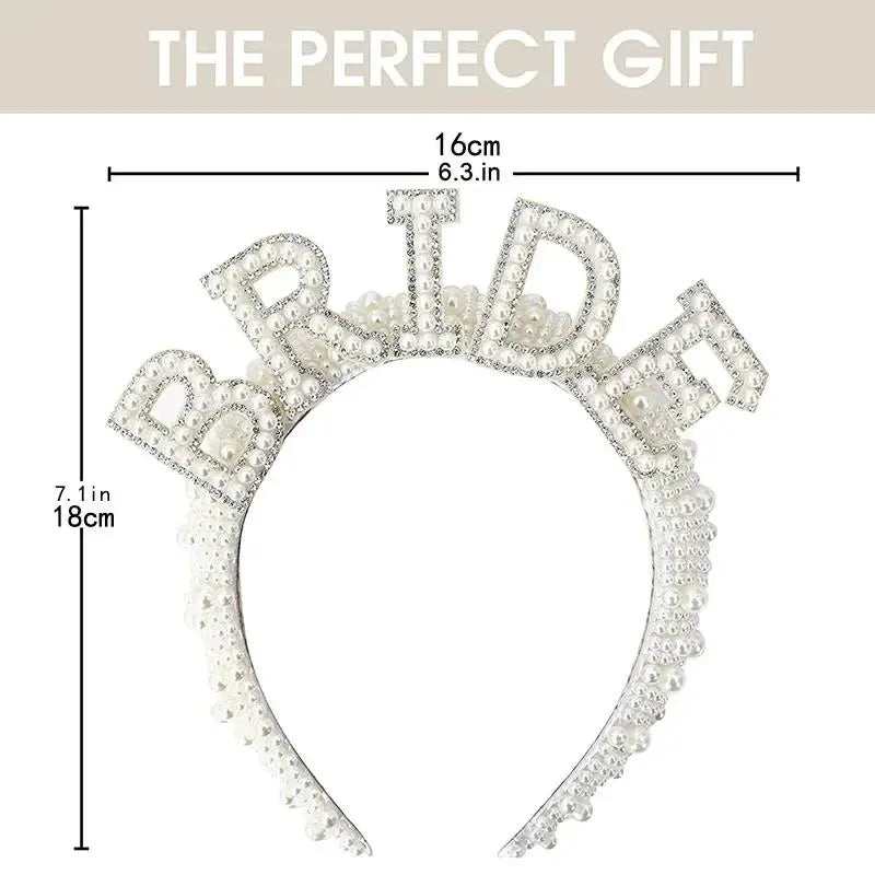 Bride to be Pearl crown Headband Bach Bachelorette hen Party Bridal Shower wedding engagement rehearsal dinner Decoration Gift