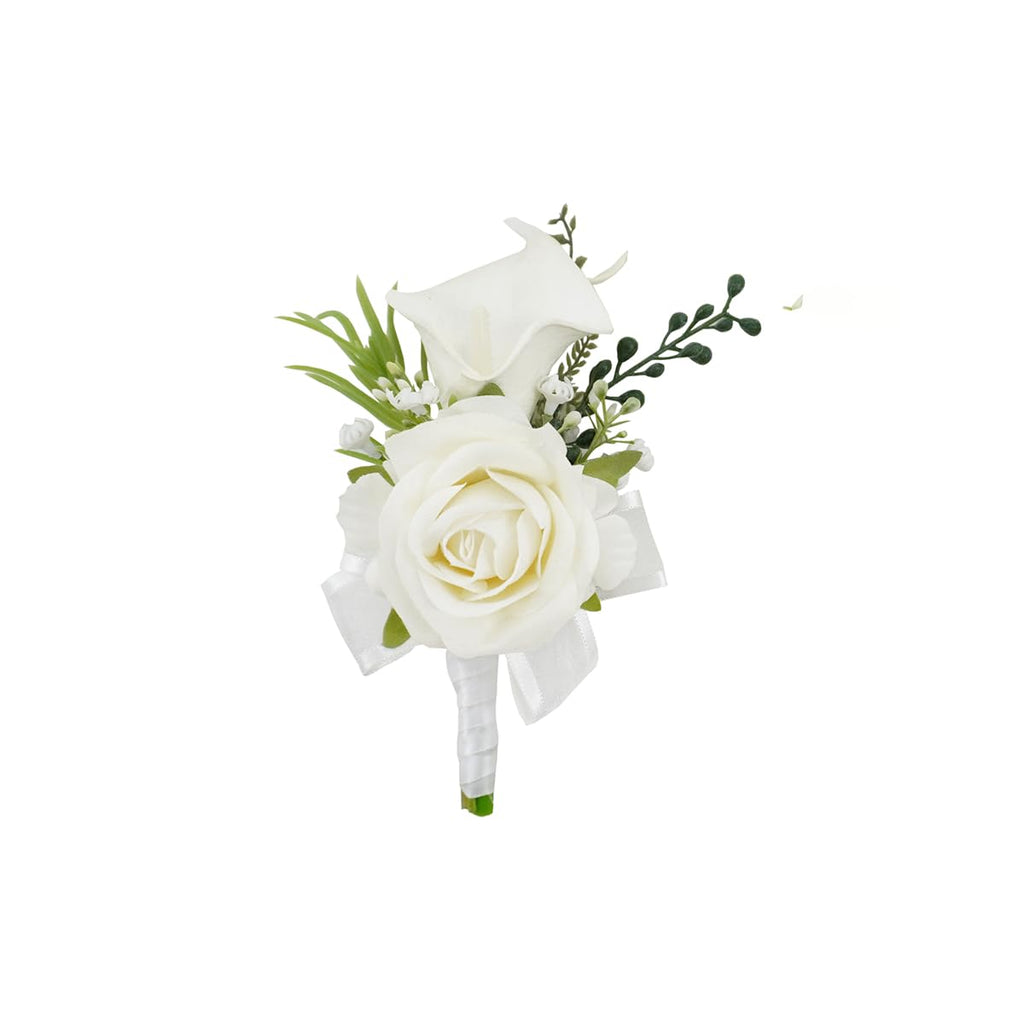 1Pc Single Ivory White Boutonnieres for Men Wedding Prom