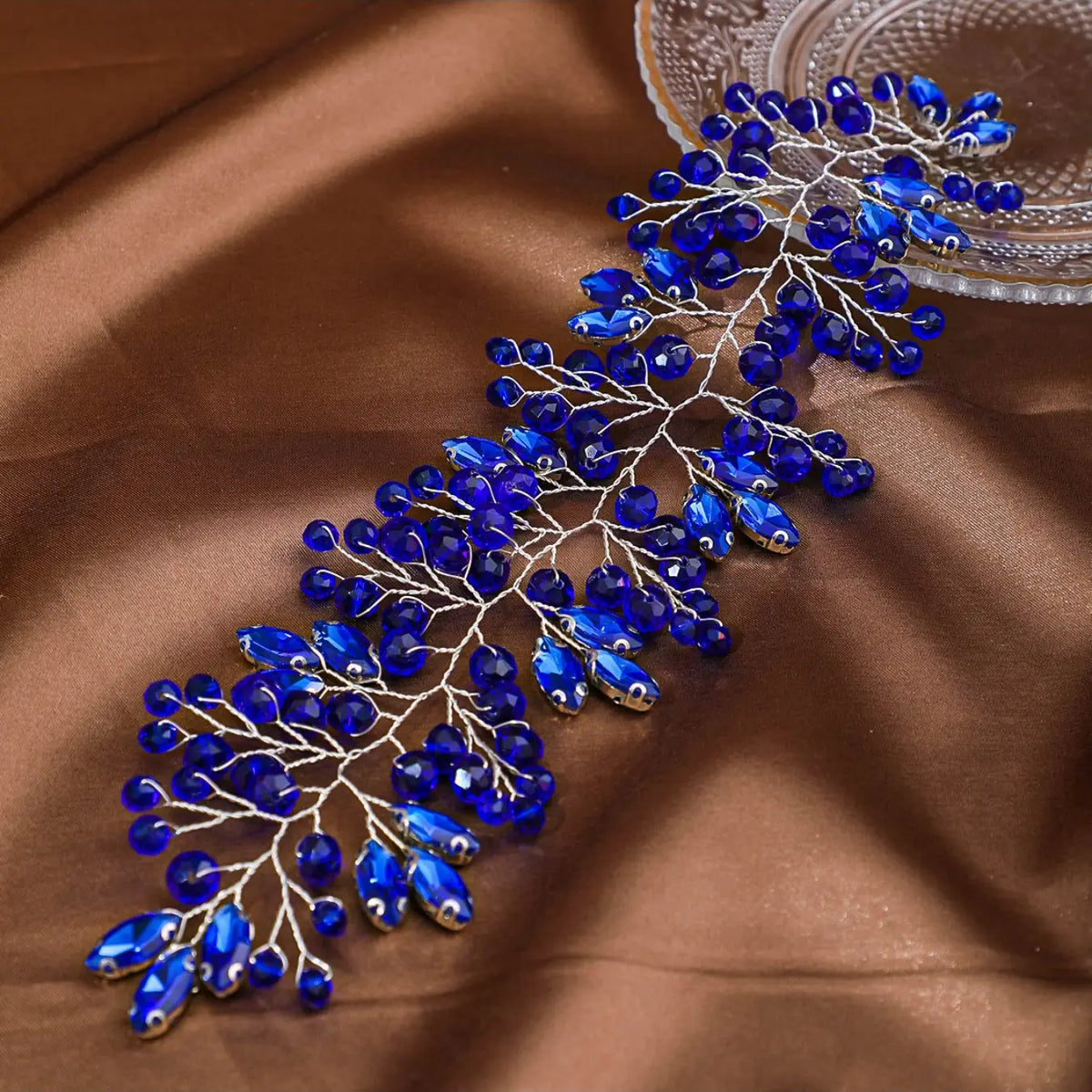 Cross-border hot-selling crystal hairbands, European and American brides with updos, wedding headbands, hair accessories, hand-beaded back-pressed accessories, Headwear, Jewel