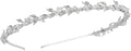 SWEETV Rhinestone Bridal Headband Silver Crystal Tiara for Women Pearl Wedding Headpieces for Bride Hair Accessories for Prom Birthday Party