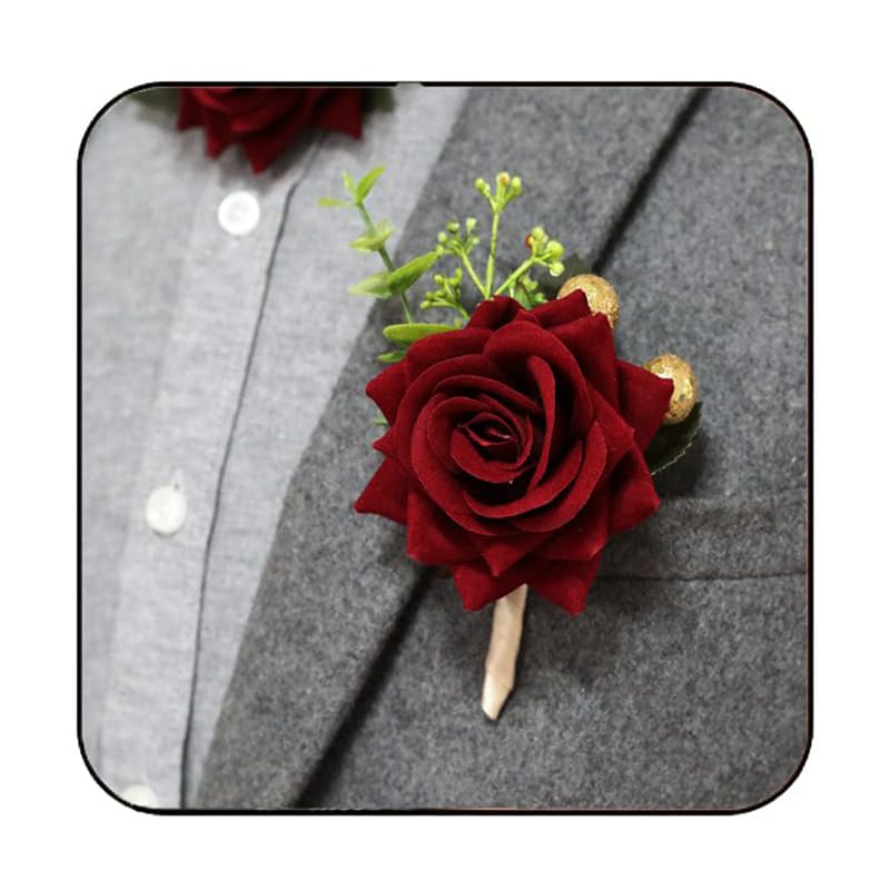 Wedding Boutonniere Groom Flower Buttonholes Groomsmans Prom Party Suit Decoration Anniversary Accessories for Man
