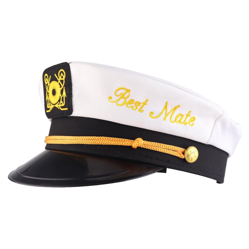 Brosash Bachelor Party Captain's Hat - Groom to Be Nautical Bachelor Hat | Funny Accessory Boats n' Hoes Bridal Shower