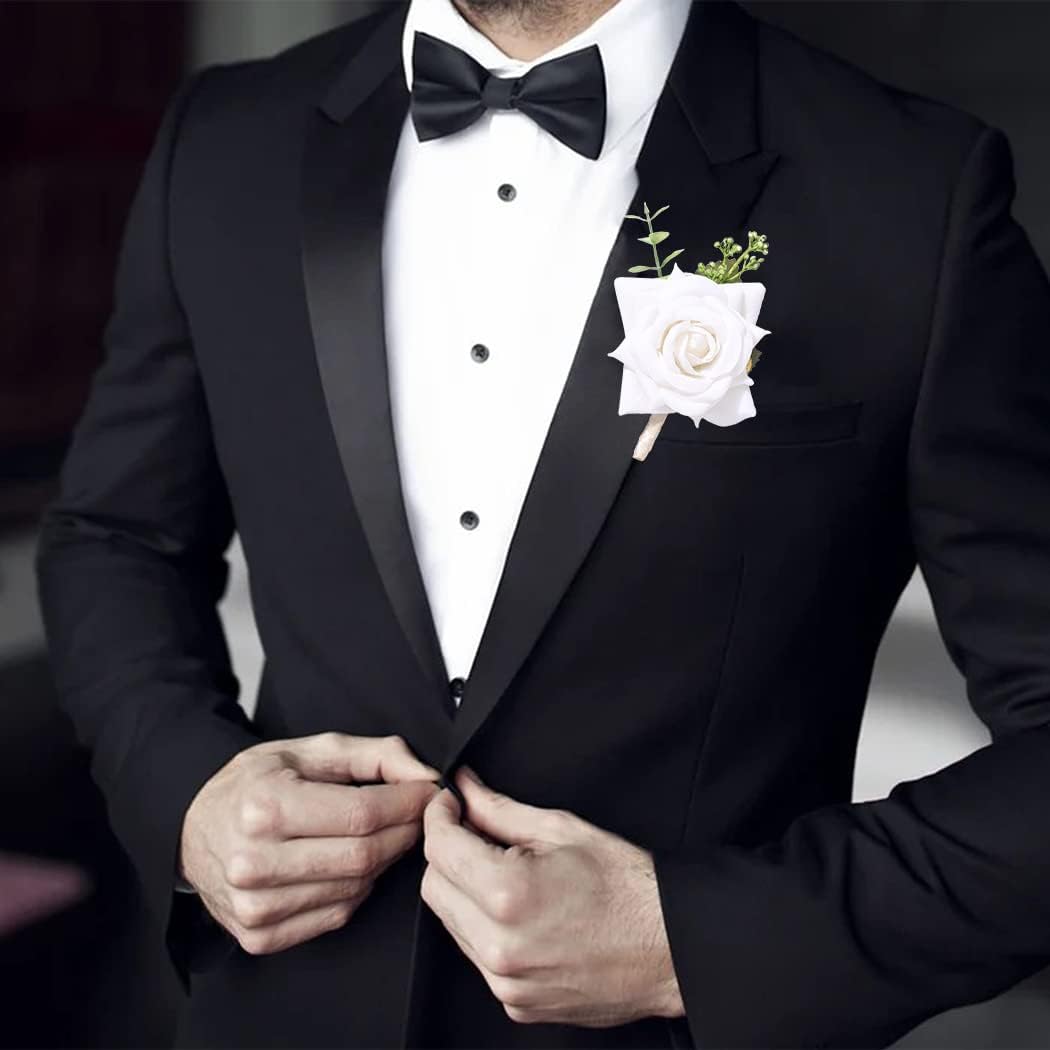 Wedding Boutonniere Groom Flower Buttonholes Groomsmans Prom Party Suit Decoration Anniversary Accessories for Man
