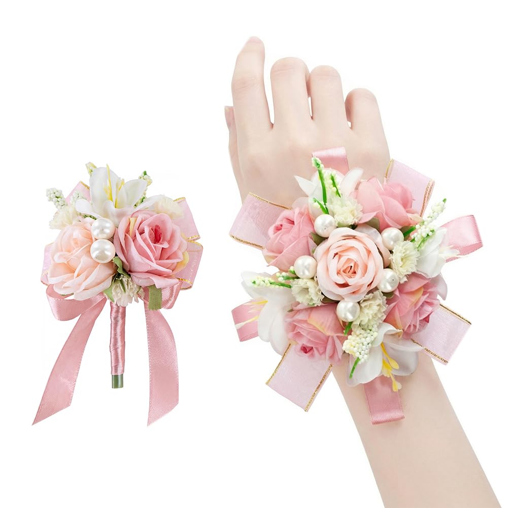 Purple Lilac Corsage and Boutonniere Set Prom Wrist Corsage Flower