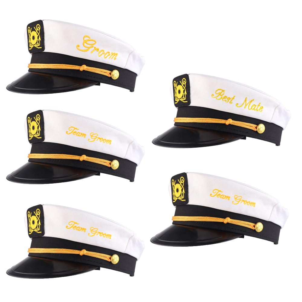 Brosash Bachelor Party Captain's Hat - Groom to Be Nautical Bachelor Hat | Funny Accessory Boats n' Hoes Bridal Shower