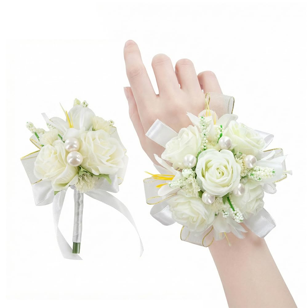 Purple Lilac Corsage and Boutonniere Set Prom Wrist Corsage Flower