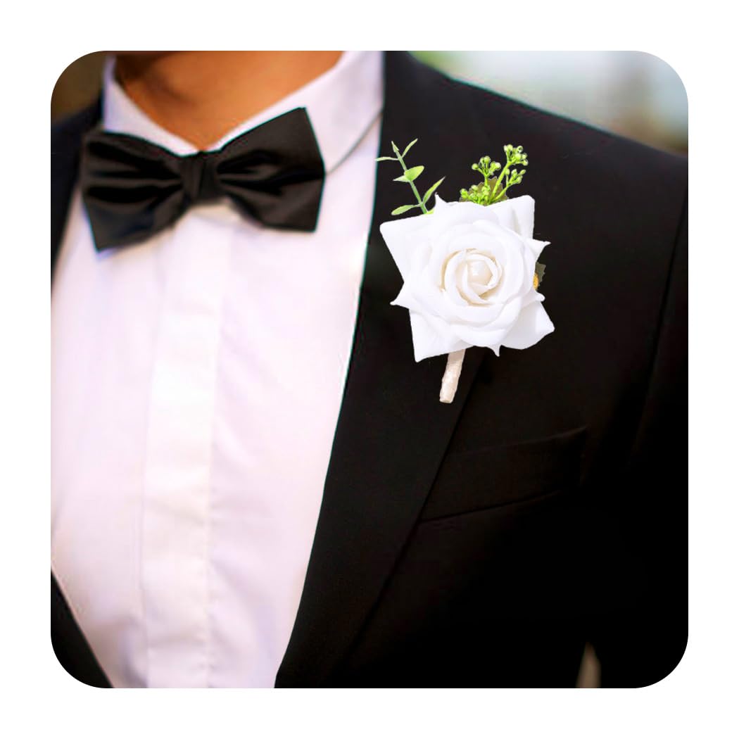 Wedding Boutonniere Groom Flower Buttonholes Groomsmans Prom Party Suit Decoration Anniversary Accessories for Man