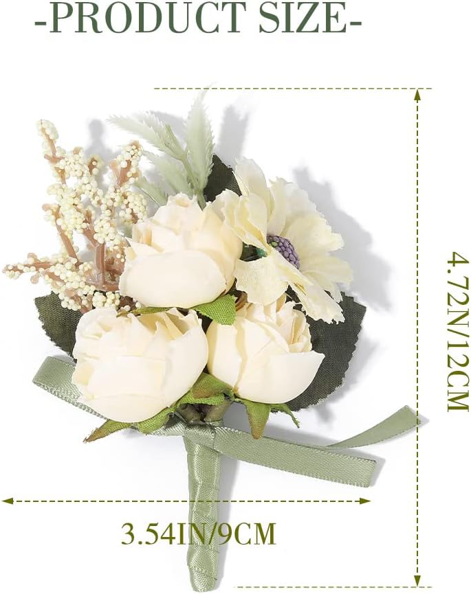 Wedding Rose Boutonniere Men's Flower Buttonholes Groomsmans Suit Decoration Prom Anniversary Accessories for Man