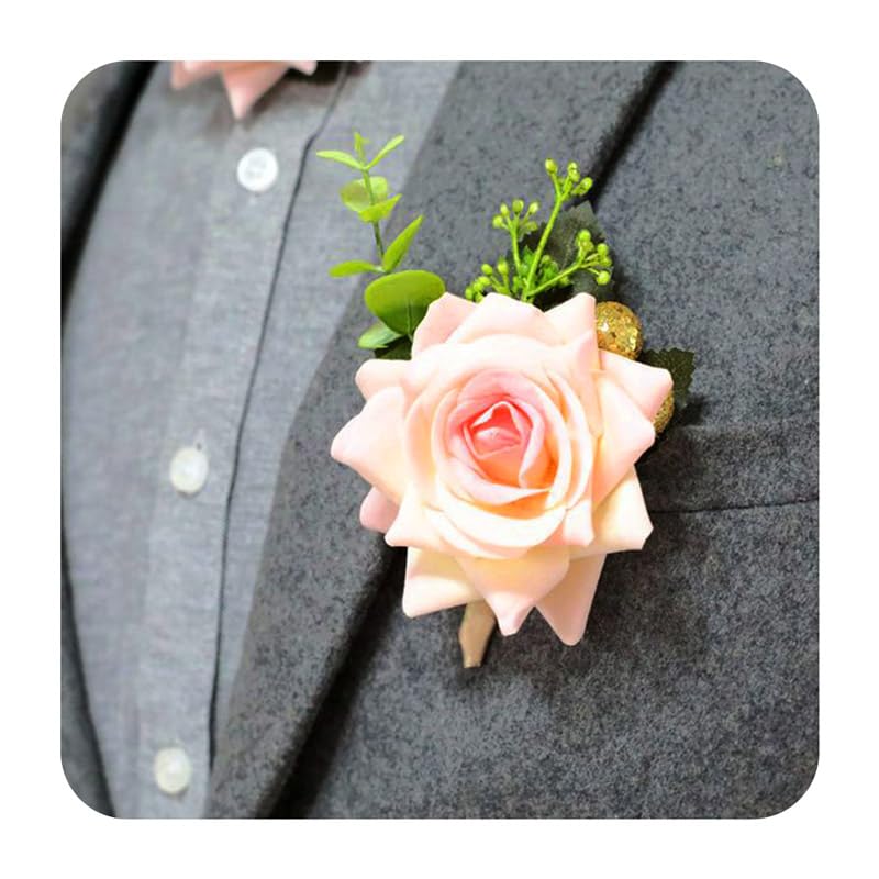 Wedding Boutonniere Groom Flower Buttonholes Groomsmans Prom Party Suit Decoration Anniversary Accessories for Man