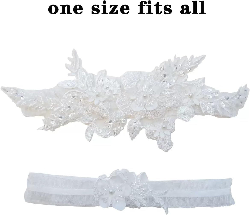Lace Wedding Garters for Bride, Women Wedding Gifts Accessories Bridal Legs Garter with Stretch