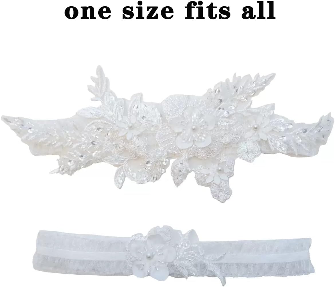 Lace Wedding Garters for Bride, Women Wedding Gifts Accessories Bridal Legs Garter with Stretch