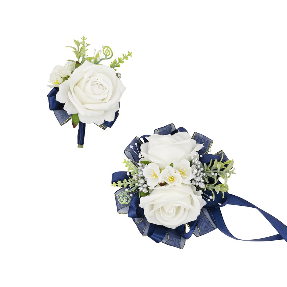 Royal Blue Corsage and Boutonniere Set Prom Homecoming Flower