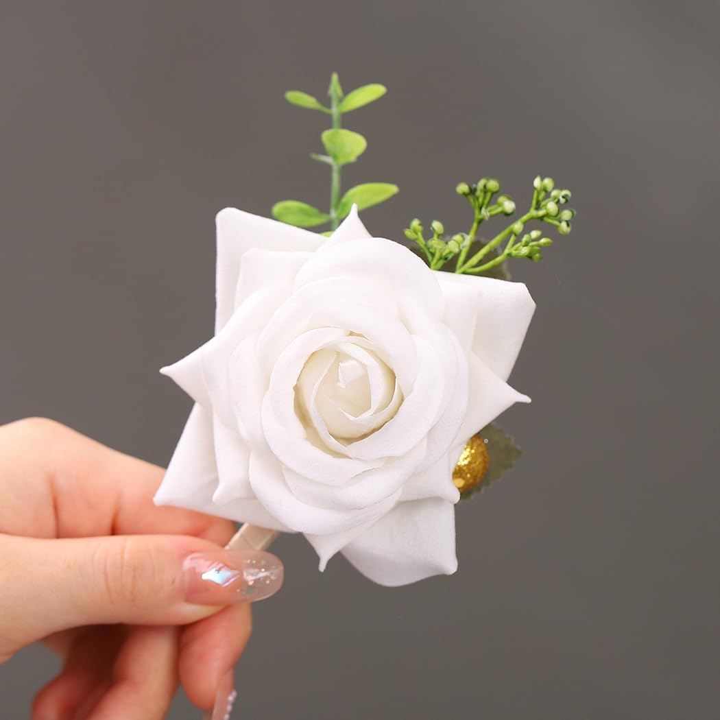 Wedding Boutonniere Groom Flower Buttonholes Groomsmans Prom Party Suit Decoration Anniversary Accessories for Man