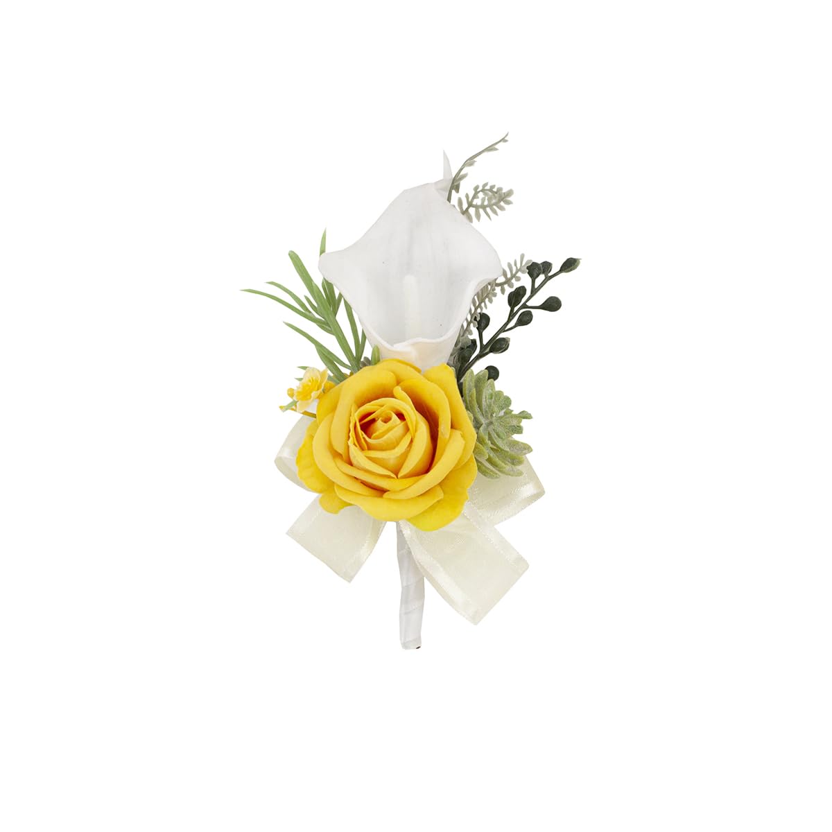 1Pc Single Ivory White Boutonnieres for Men Wedding Prom