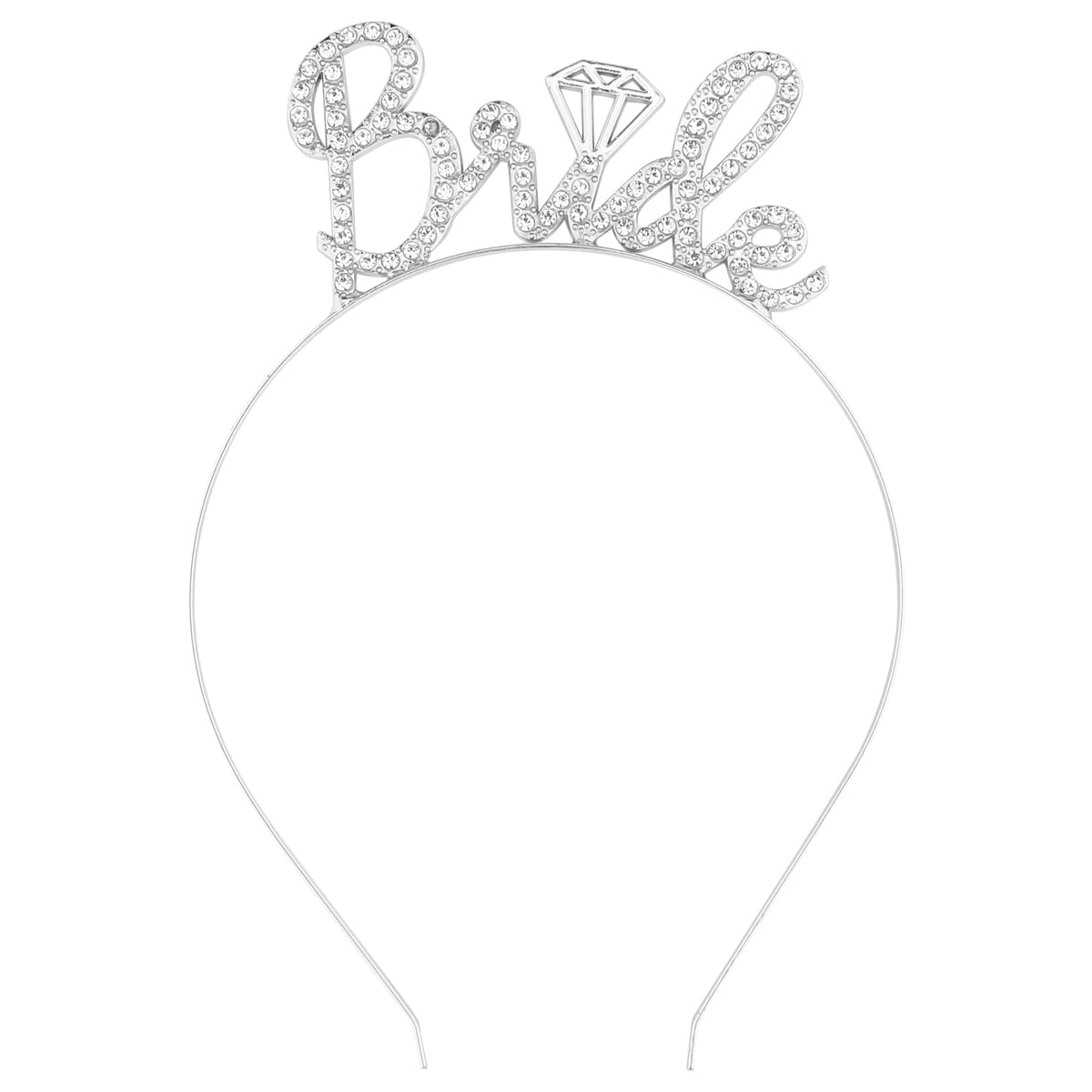 Bride Headband Bachelorette Party Decorations Bridal Headband for Bridal Shower, Bachelorette Party, Wedding (Silver)