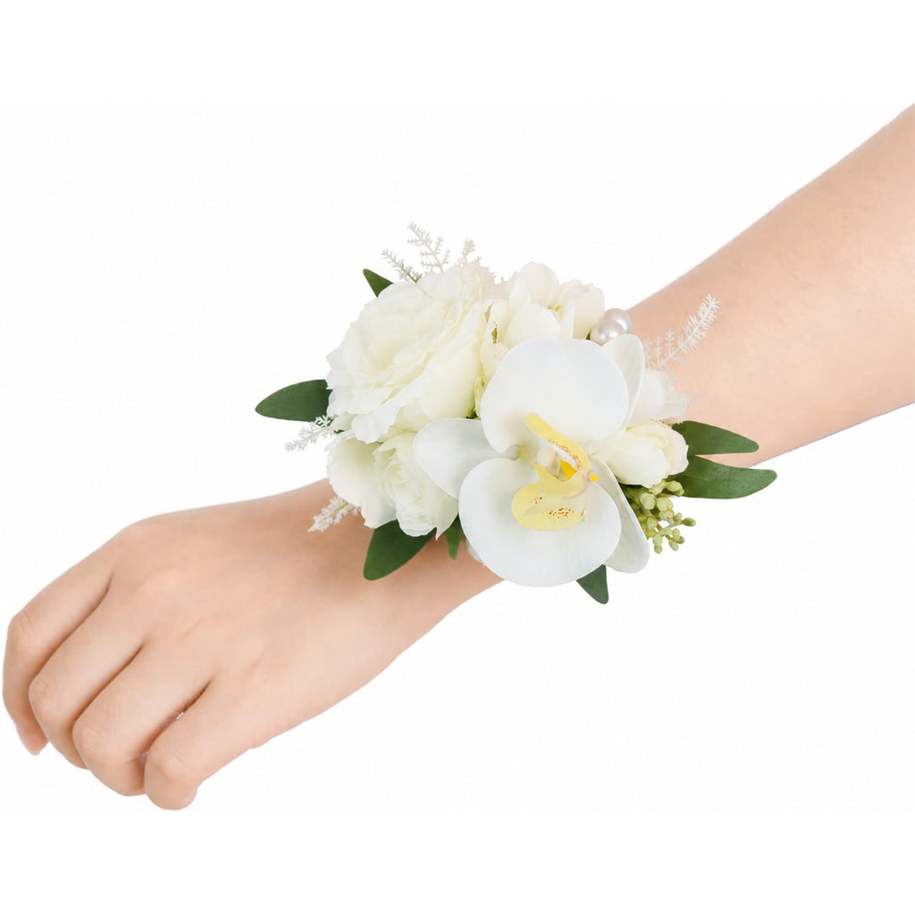 Rinlong 2Pcs Navy Terracotta Wrist Corsage for Wedding, Prom, Homecoming