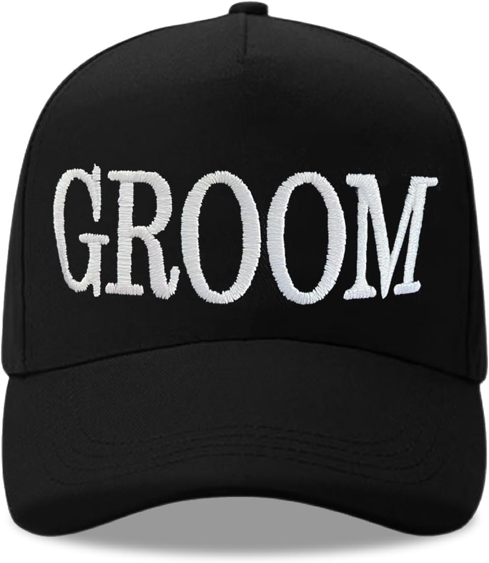 Men's Groom Hat, Wedding for Groomsman and Best Man, Adjustable Cap