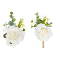 2Pcs White Silk Rose Wrist Corsages for Women Wedding Prom Party