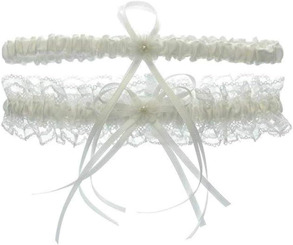Lace Wedding Garters for Bride Pearl Stretch Prom Garter, Women Wedding Bridal Legs Garter Set