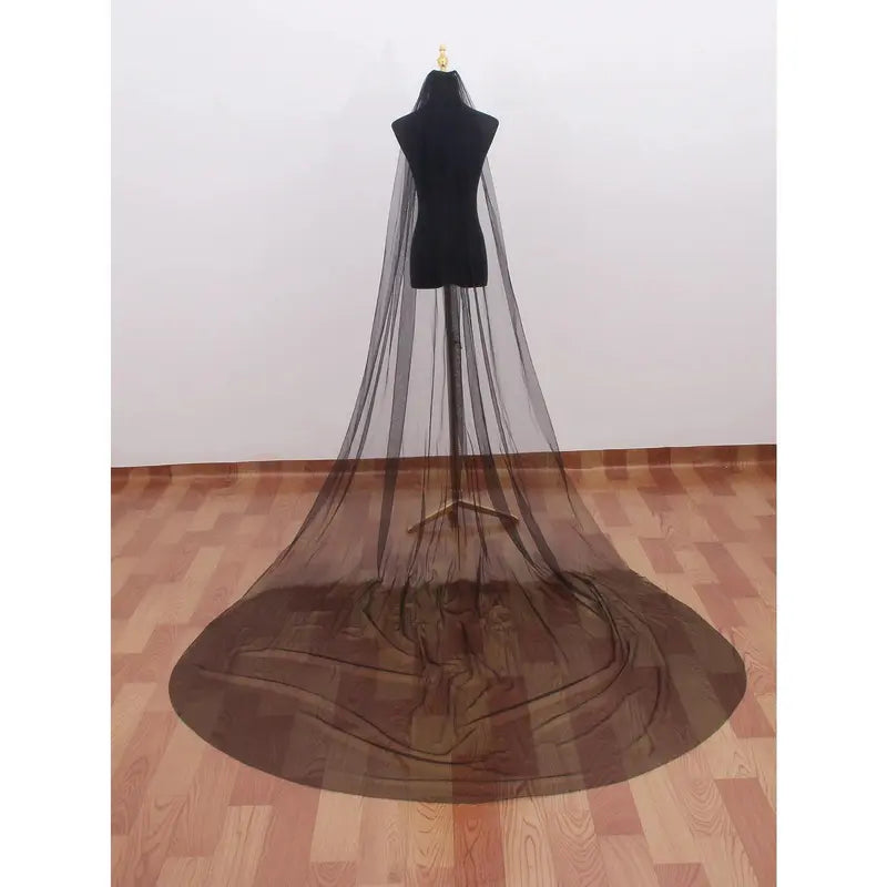 3 Meters One-Layer Soft Tulle Long Bridal Veils with Comb Marriage Accessories Bride Hair Wedding Veil