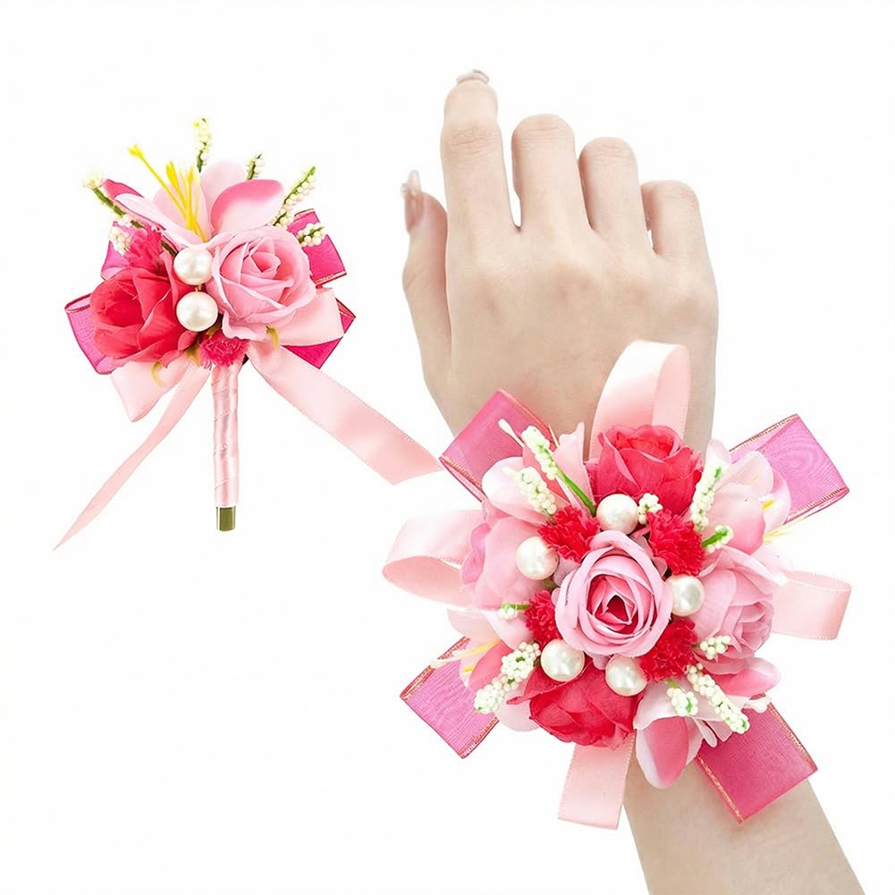 Purple Lilac Corsage and Boutonniere Set Prom Wrist Corsage Flower