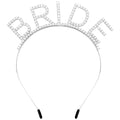 Atoden Bachelorette Party Favors Pearl Bride Headband Tiara Bridal Shower Decorations White Bride Headpiece Crown Wedding Hair Accessories Engagement Party Outfits Gifts