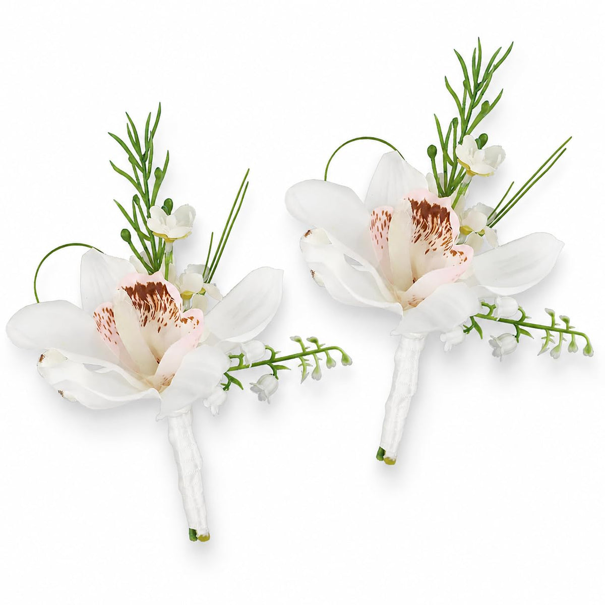 Rinlong 2Pcs Terracotta Boutonnieres with Pins for Men, Groom, Groomsmen