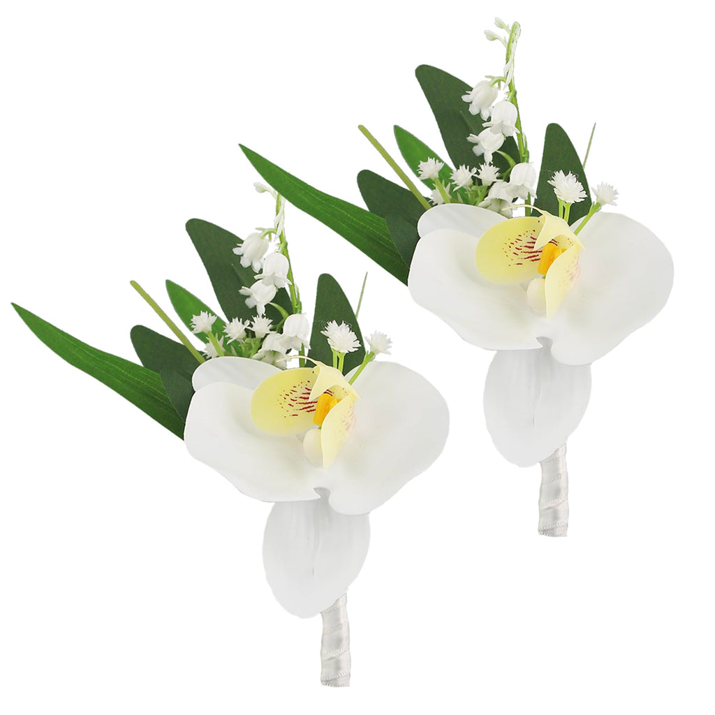 Rinlong 2Pcs Terracotta Boutonnieres with Pins for Men, Groom, Groomsmen