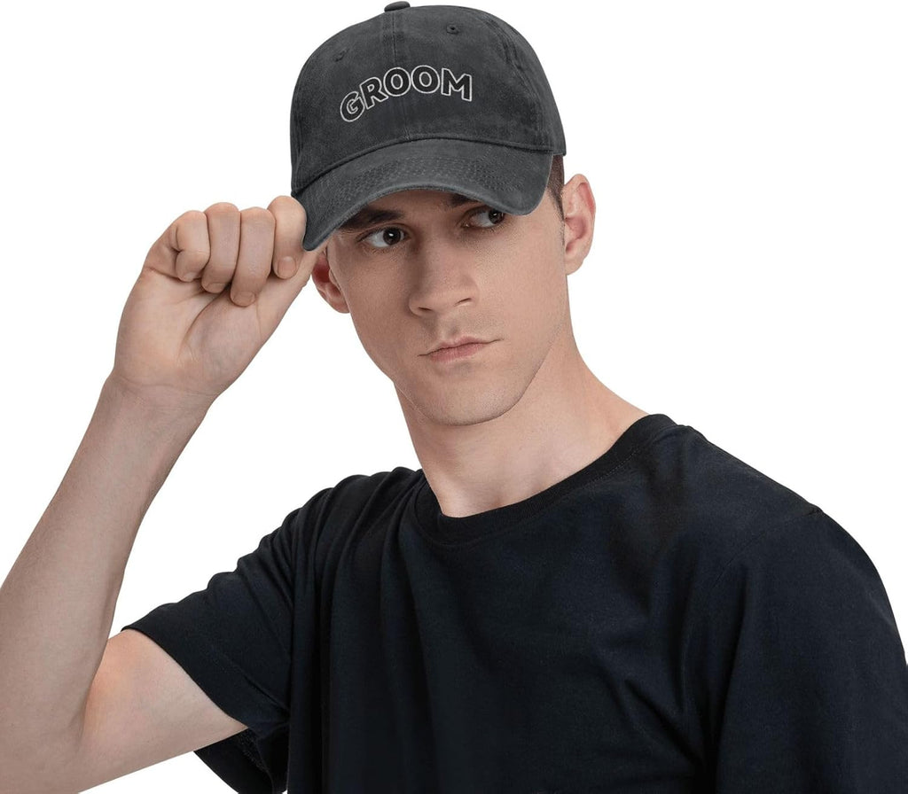 Groom Hat Adjustable Washed Cotton Groom Baseball Cap Wedding Gifts