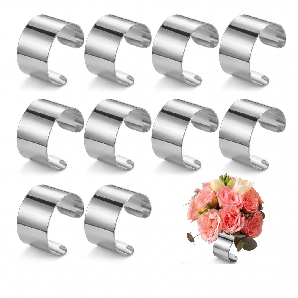 Liliaafar Gold 10 Pcs Corsage Wristlet Bracelet Bands for Women Cuff Bangle Bracelet Wrist Corsage DIY Wedding Wristband Wide Open Adjustable for Wedding Bridal Party Prom (0.98",Narrow Cuff)