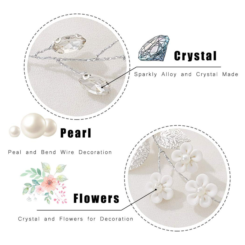 JAKAWIN Wedding Hair Vine Boho Flower Hair Piece Bridal Hair Accessories