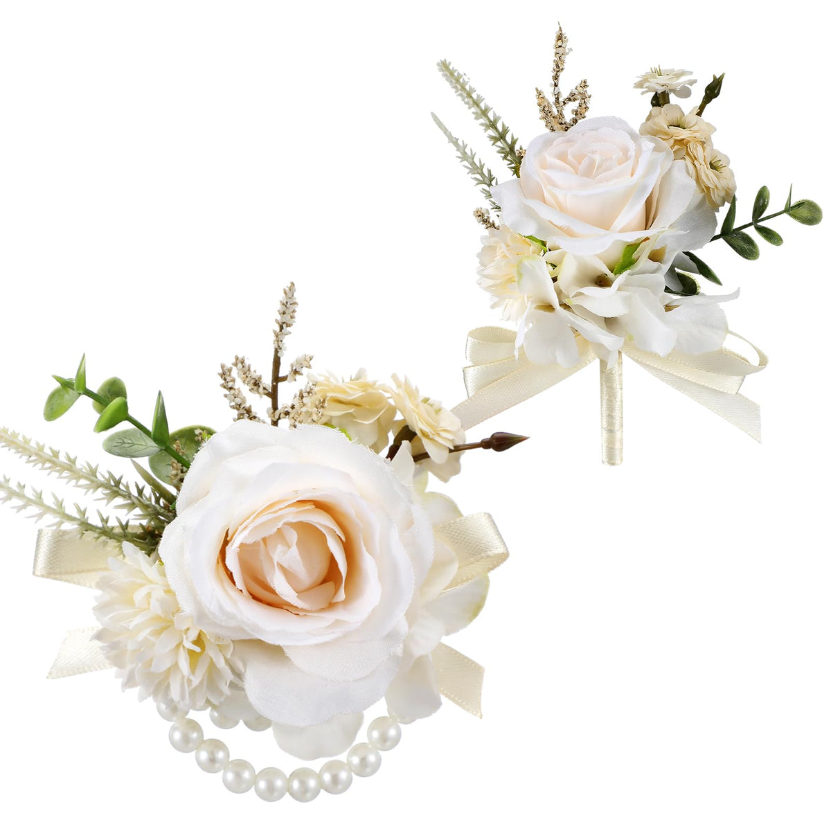Canlierr 2 Pcs Orange Corsage and Boutonniere Set Wedding Accessories