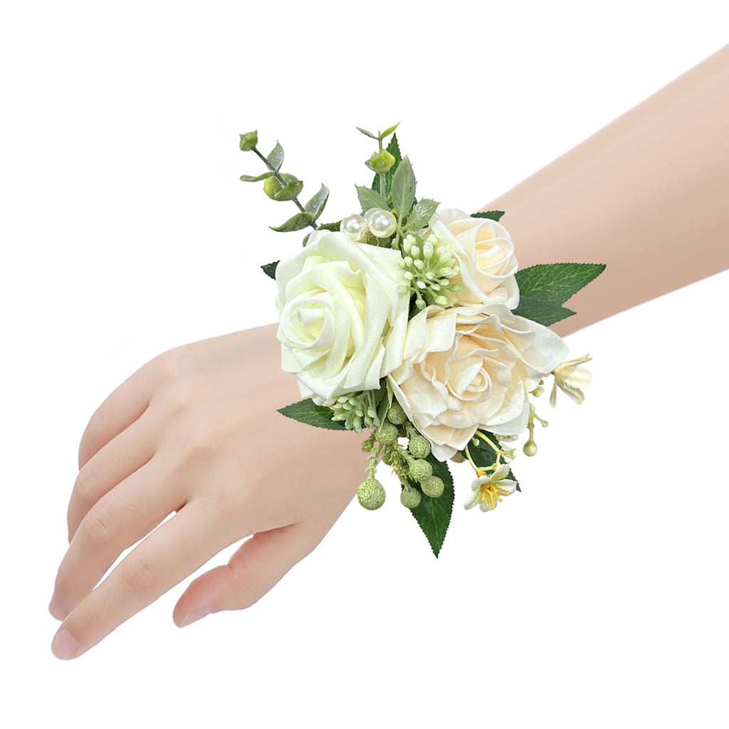 Set of 2 Wrist Corsage for Wedding Terracotta Flowers Corsage Wristlet Prom Flower Wrist Corsages for Bridal Shower Wedding Prom Bridesmaid Mother Grandmother Corsages