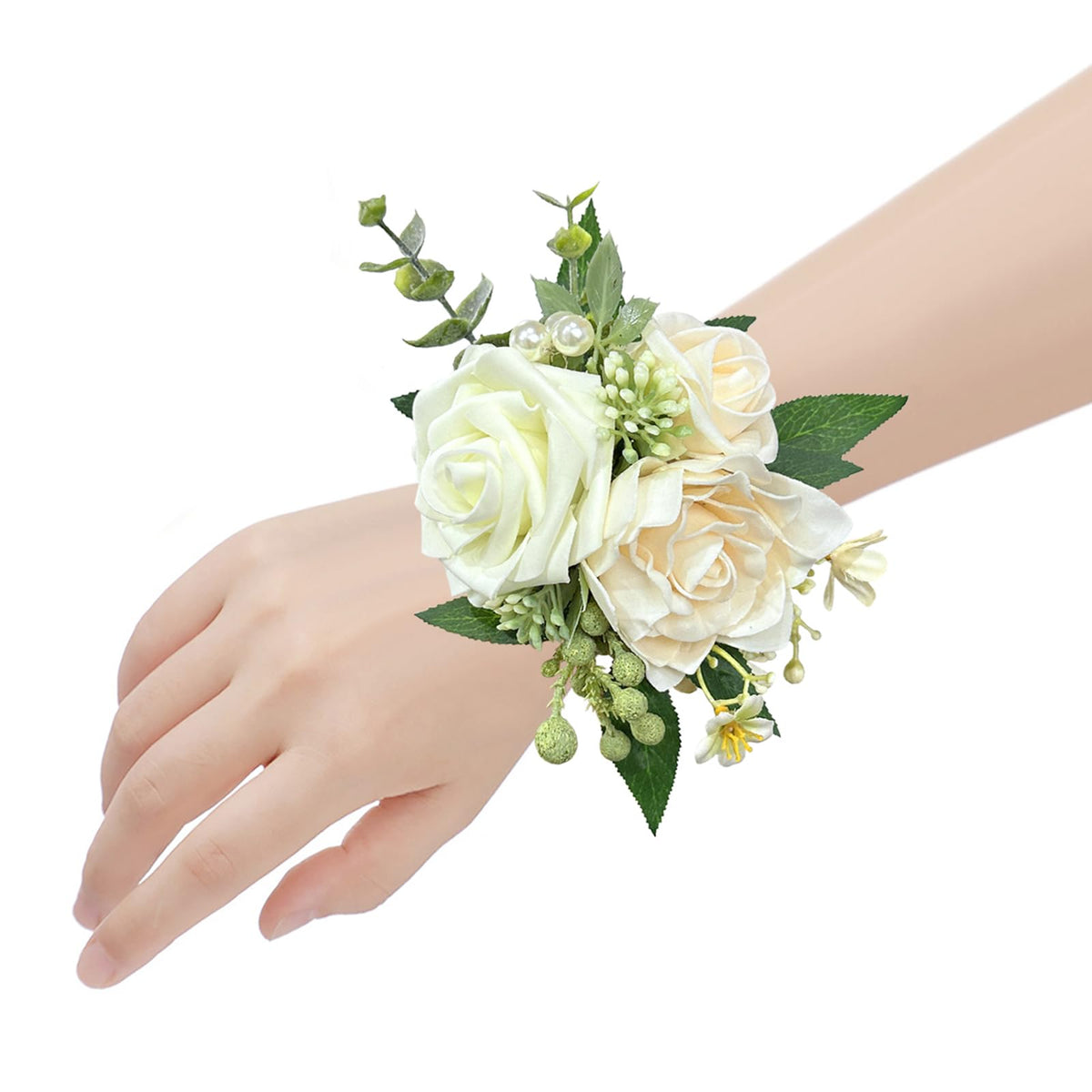 Set of 2 Wrist Corsage for Wedding Terracotta Flowers Corsage Wristlet Prom Flower Wrist Corsages for Bridal Shower Wedding Prom Bridesmaid Mother Grandmother Corsages