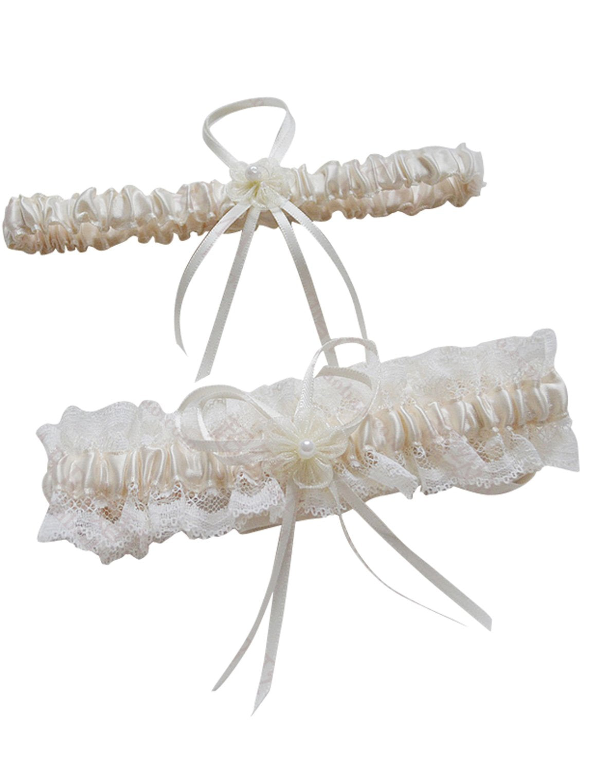 Lace Wedding Garters for Bride Pearl Stretch Prom Garter, Women Wedding Bridal Legs Garter Set