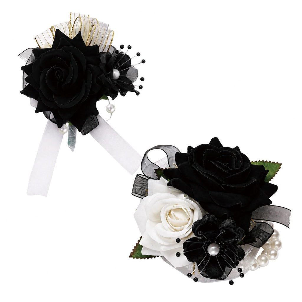 Boutonniere & Wrist Corsage Set for Wedding Prom, Pink Rose