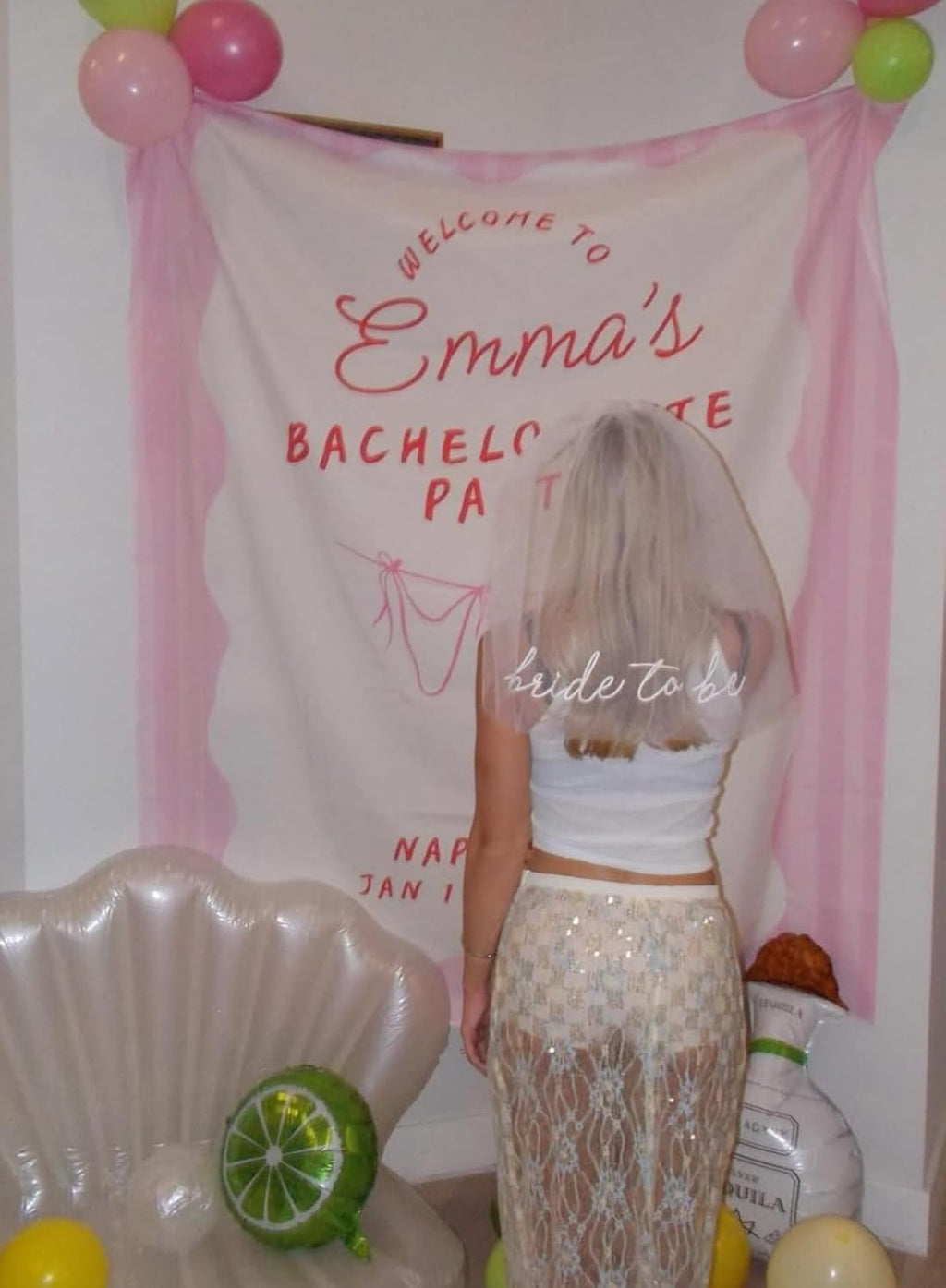 xo, Fetti Bride To Be Embroidered Veil | Bachelorette Accessory Gift
