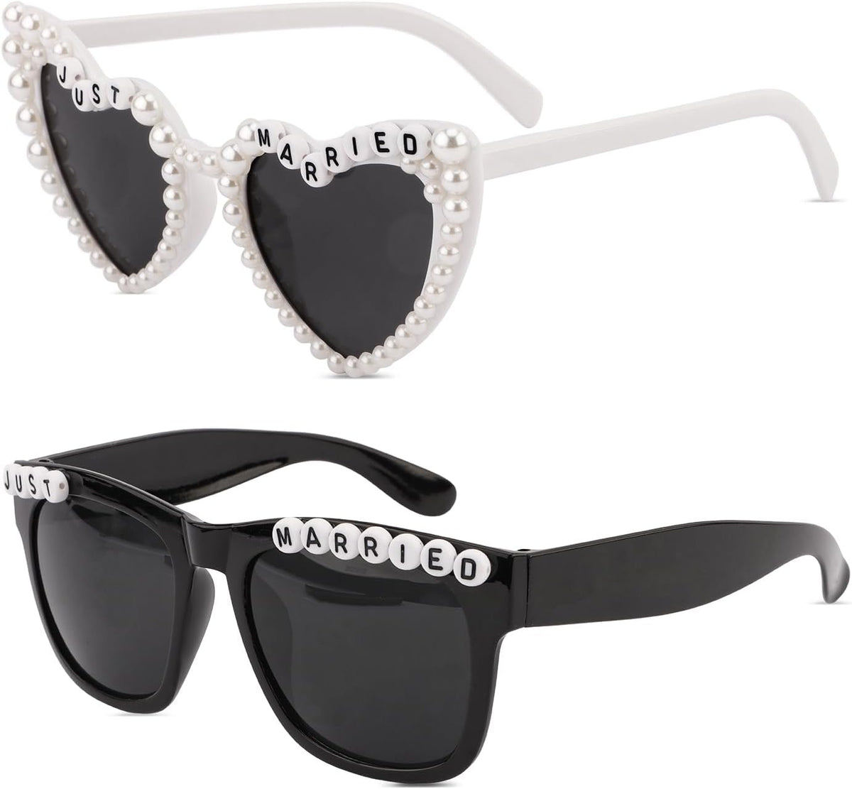 Just Married Decorations Bride And Groom Sunglasses for Just Married Wedding Party Decorations Wedding Sunglasses Accessories White And Black