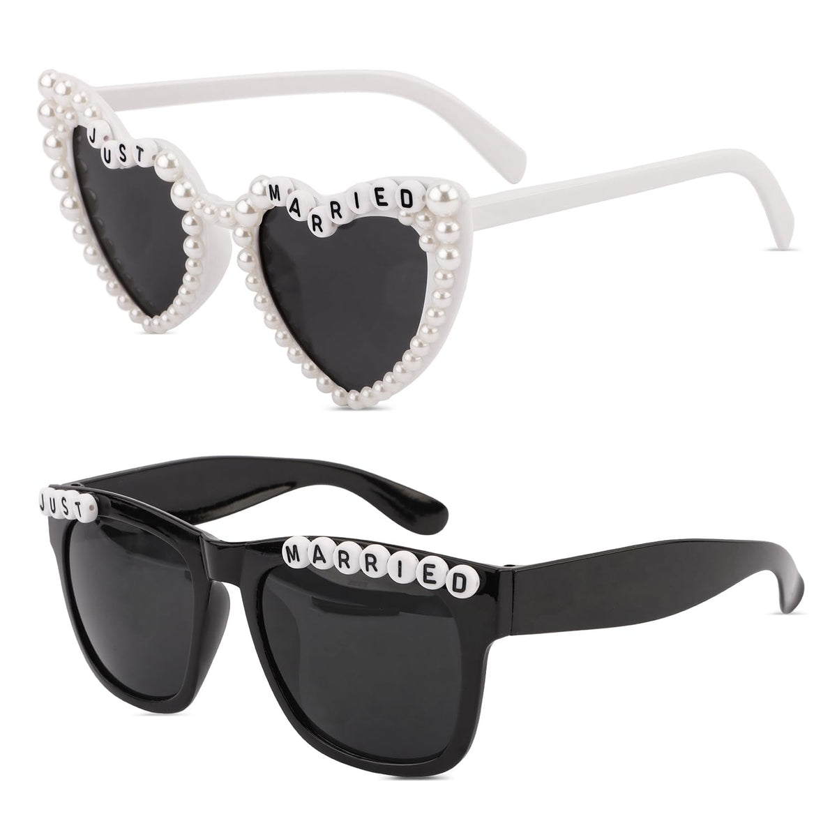 Just Married Decorations Bride And Groom Sunglasses for Just Married Wedding Party Decorations Wedding Sunglasses Accessories White And Black