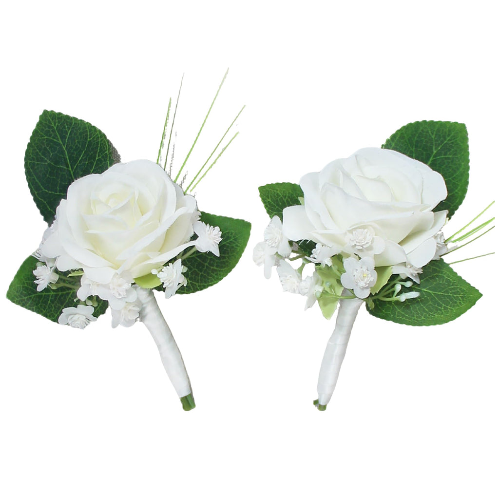 Rinlong 2Pcs Terracotta Boutonnieres with Pins for Men, Groom, Groomsmen