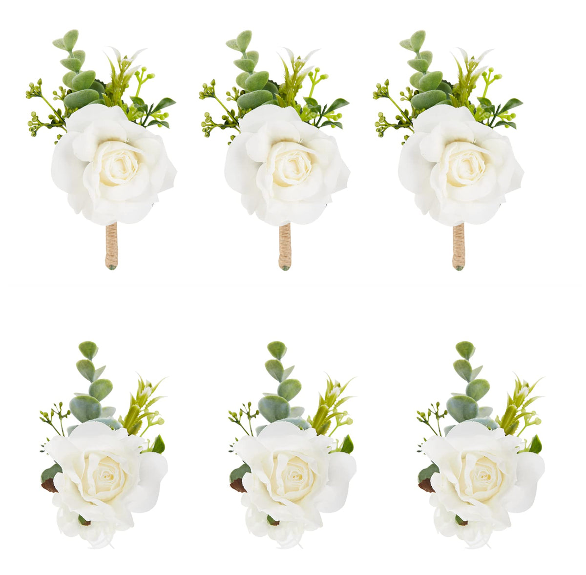 2Pcs White Silk Rose Wrist Corsages for Women Wedding Prom Party
