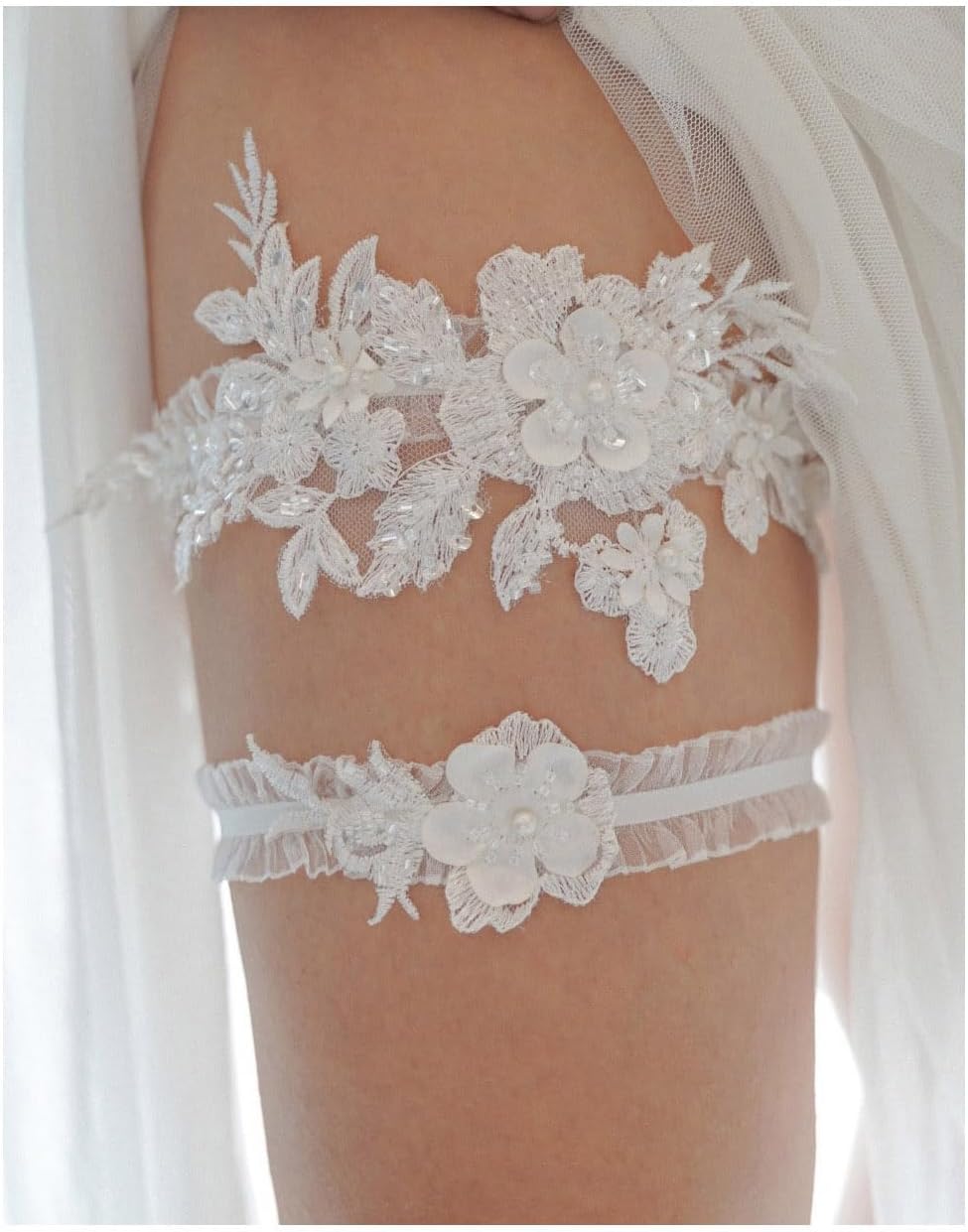 Lace Wedding Garters for Bride, Women Wedding Gifts Accessories Bridal Legs Garter with Stretch