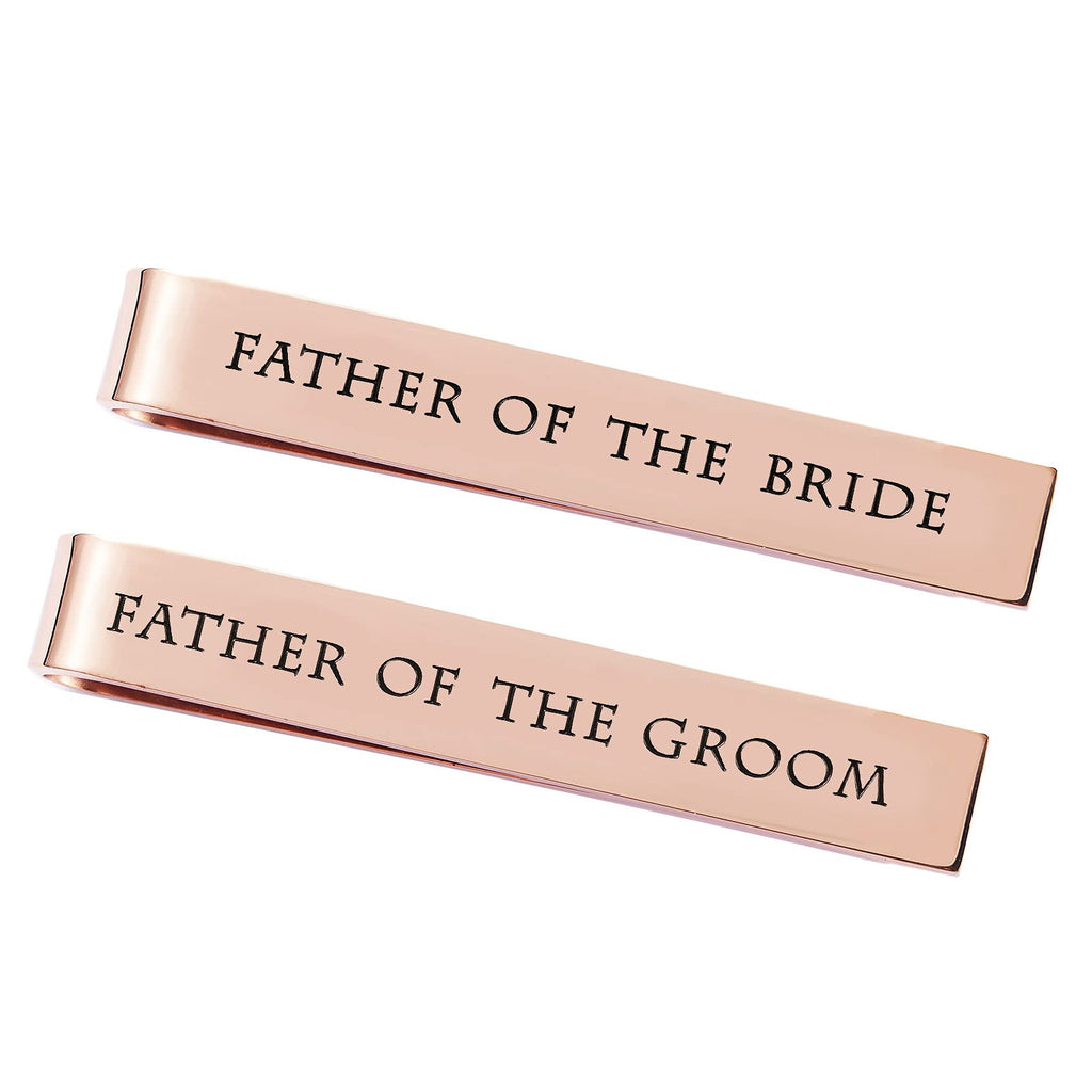 Father of the Bride and Groom Gifts - Wedding Tie Clips for Groomsmen From the Bride - Stainless Steel Tie Bars