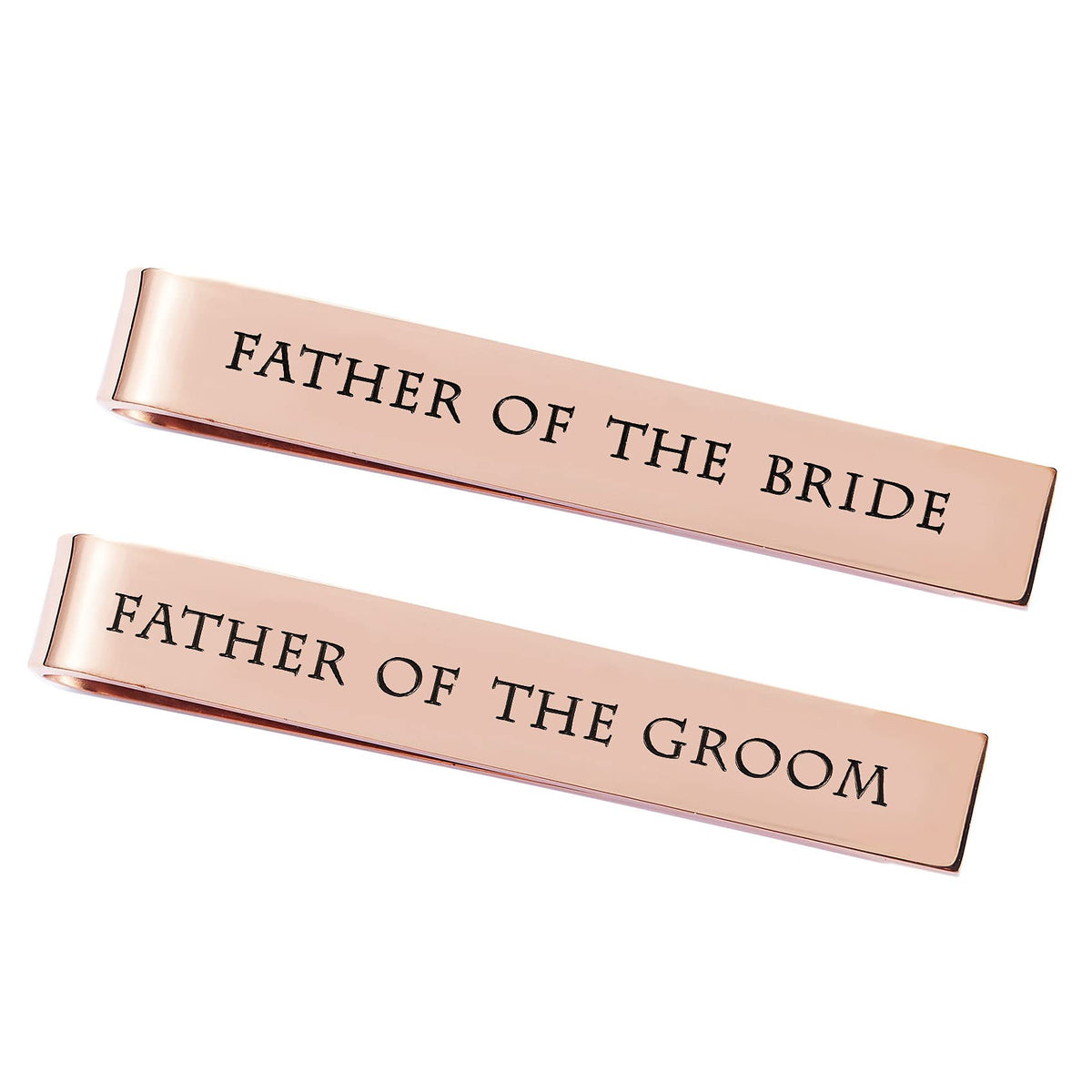 Father of the Bride and Groom Gifts - Wedding Tie Clips for Groomsmen From the Bride - Stainless Steel Tie Bars
