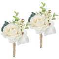 Rinlong 2Pcs Terracotta Boutonnieres with Pins for Men, Groom, Groomsmen