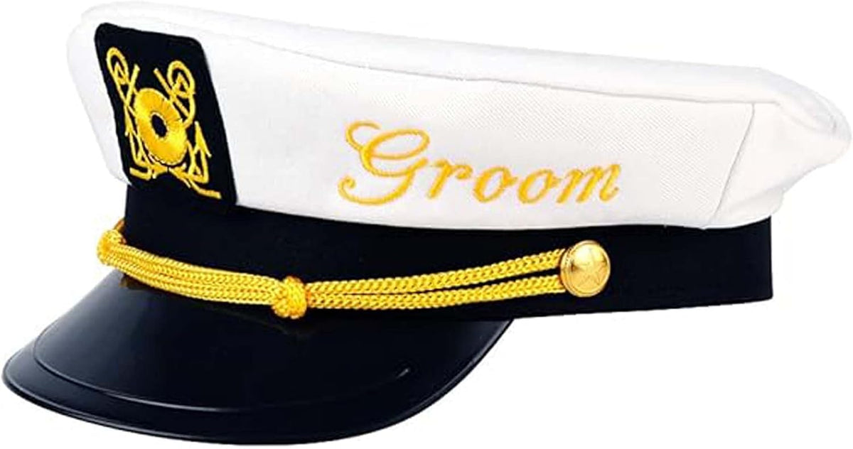 Brosash Bachelor Party Captain's Hat - Groom to Be Nautical Bachelor Hat | Funny Accessory Boats n' Hoes Bridal Shower